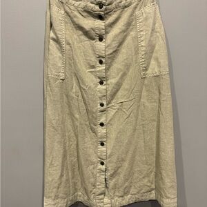 Universal Thread Cream Button-Front Midi Skirt